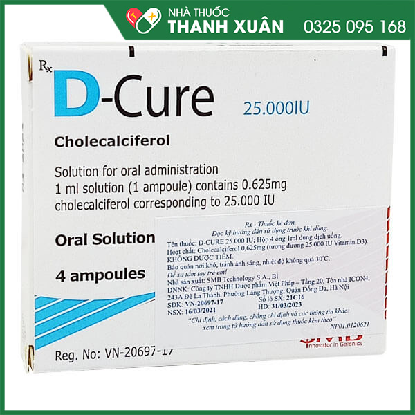 D-Cure điều trị thiếu vitamin D